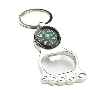 China Gift & Craft Sample Metal Beer Bottle Opener Key Ring Keychain Compass Free Head Beer Openers for sale