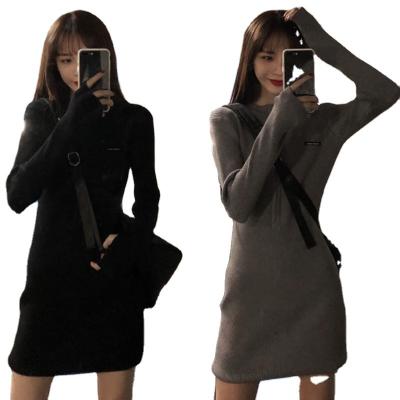 China 2022 Hot Sale Anti-static New Autumn Women's Clothing Suppliers Turtle Neck Designer Knitted Long Knitted Pullover Sets Women's Sweater Dress for sale