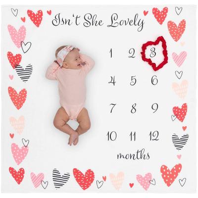 China Minky Throw Fleece Blanket Baby Monthly Photography Milestone Custom Printing Blanket Anti-pilling Blanket for sale