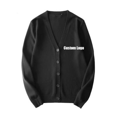 China Anti-pilling Embroidered Male Pattern Cardigans Long Sleeve Custom Knit Sweater Men for sale