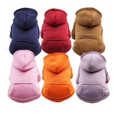 China Viable Wholesale Custom Simple Winter Pet Clothes Dog Hooded Sweater Pullover Puppy Outfits Sweatshirts Hoodies Clothing for sale