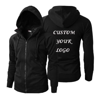 China Custom Brand Logo Embroidered High Quality Sports Active Casual Long Sleeve Anti-Shrink Zip Up Plus Size Men's Hoodie Sweatshirt for sale