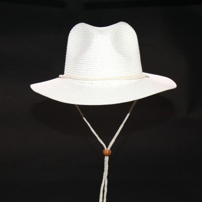 China 2022 Men And Women Eco-Friendly Panama Straw Hat With Band Short Brim Cotton Rope Vacation Beach Sun Hats for sale