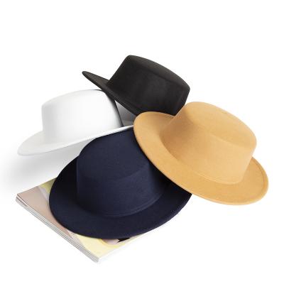 China Fashion\Women Felt Comfortable\Durable Fedora Wide Brim Solid Color Fedora Hats 2021 Wholesale Fashion Fedora Hats For Men for sale