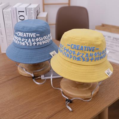 China Printed Kids Fashion Outdoor Fisherman Spring Summer Caps For Kids Floppy Sunshade Sun Hat Printed Letters Cotton Bucket Hats 2021 for sale