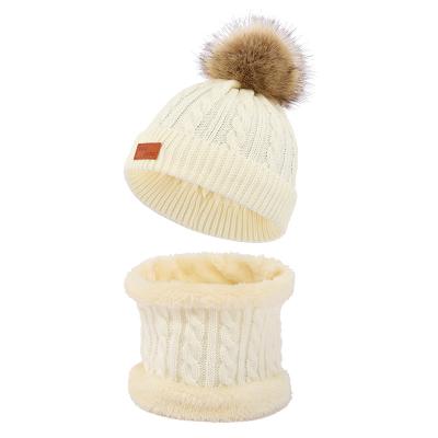 China 2021 Mid Scarf High Quality Hat Outdoor Thermal Adult For Women Winter Beanie Pompom Hats And Scarf Sets for sale