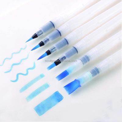 China Watetcolor Various Paint 6 PCS Nylon Hair Tips For Many Styles Water Color Paint Brush Pens Good Bundle Paint Brush Kit for sale