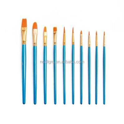 China 2023 Watetcolor 10pcs Hot Selling Artist Painting Brushes Acrylic Different Size Oil Watercolor Paint Brush Set for sale