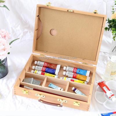 China 2023 Hot Sale Light Weight Wholesale Beginners Art Wooden Storage High Quality Portable Oil Painting Box and Convenient for sale