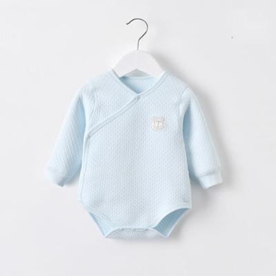 China Infant Romper With Long Sleeve Free Sample Customize Organic Cotton Baby Clothes Rompers Baby Jumpsuit for sale