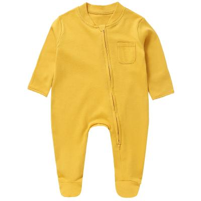 China Wholesale Long Sleeve Newborn Baby Clothes 2021 White Baby Romper Jumpsuits for sale