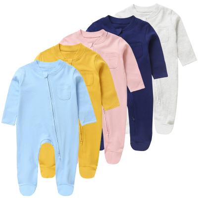 China Long sleeve babies zipper onesie baby rompers boy and girl clothes jumpsuit with zipper for sale