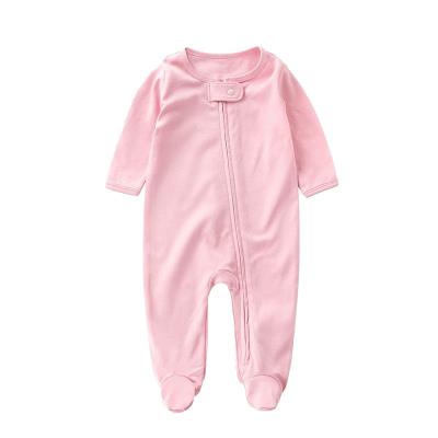 China Wholesale Best Quality Long Sleeve Baby Long Sleeve Cotton Footed Rompers For Factory Price for sale