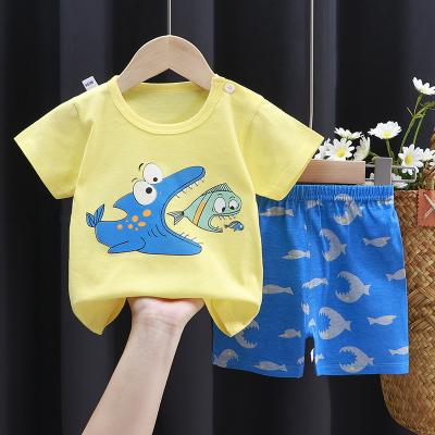 China Wholesale Casual Summer Children Kids Clothes Short Sleeve Baby T-shirt Boys Clothing Set COTTON for sale