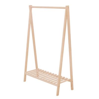 China With Bottom Large Shelf Wooden Clothes A-frame Drying Rack Rack Wardrobe With Shoe Shelves for sale