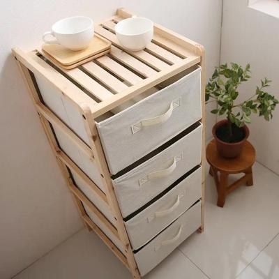 China (Size) Adjustable Free Standing Bamboo Wooden Organizer Bedroom Storage Storage Cabinet for sale