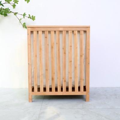 China Minimalist Eco - Friendly Bamboo Wood Clothes Storage Basket Cabinet for sale