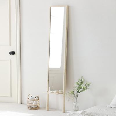 China Integral Mirror Minimalist Wooden View Mirrors Furniture Dressing Mirror Rack Wall Mounted Living Room for sale