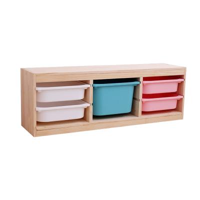 China Factory Wholesale Modern Kindergarten Furniture Wooden Kid's Toy Cabinet Storage Shelf for sale