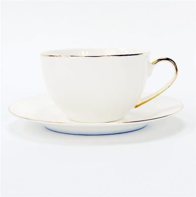 China Food Grade Gold Rim Custom Tea Cup And Disposable Saucer For Cappuccino / Tea for sale