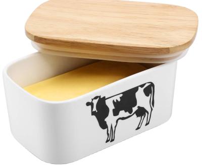 China China Supplier Kitchenware Sustainable Home Goods New Ceramic Butter Dish With Lid And Cover for sale