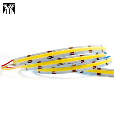 China Flexible Temperature CCT DC12V LANDSCAPE COB LED Two Color COB 10mm 608leds White Dotless Dual Color Dual Color for sale