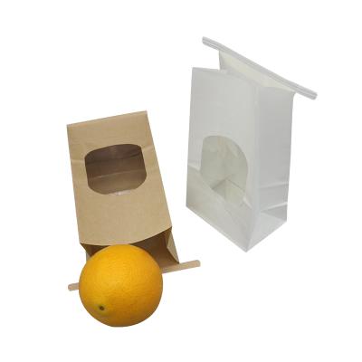 China Recyclable Hot Sale Products Food Packaging Brown Kraft Paper Bags With Window for sale