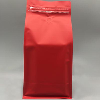 China With Valve Factory Direct Sales Custom Printed Zipper Aluminum Foil Stand Up Red Coffee Bags With Valve for sale