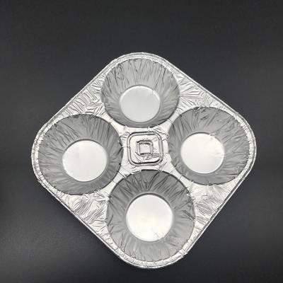 China Recycle Hot Sale Round Aluminum Foil Small Disposable Dessert Container With Plastic Lids for sale