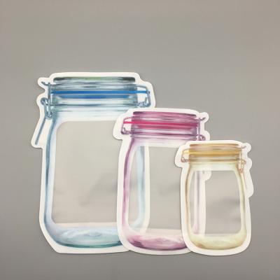 China Wholesale Security Factory Customization Mason Jar Plastic Zip Food Zipper Bags for sale