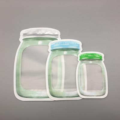 China Wholesale and Safety Factory Portable Resealable Food Mason Jar Stand Up Bags for sale