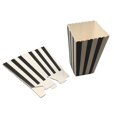 China High Quality And Reliable Stripe Foldable Popcorn Recycled Packaging Containers for sale