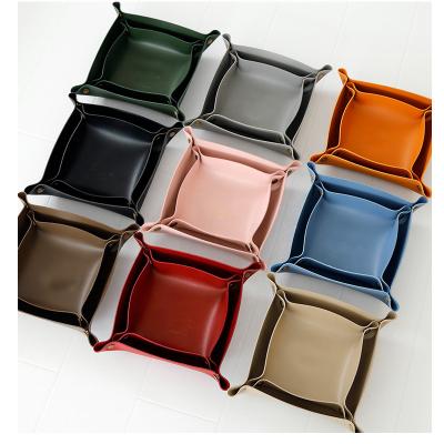 China Tray with Leather Imperial Stored Dies Tray Jewelry New Stock Ready Wholesale for Key Coin Change Phone Wallet for sale