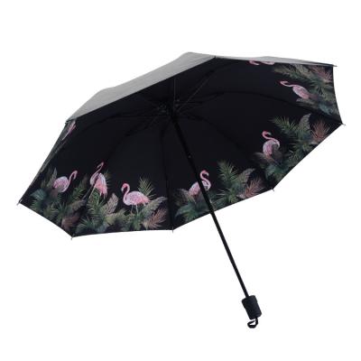 China Folding Umbrellla Customized Good Quality Sun Rrotection Travel 3 Folding Magic Umbrella With Logo Printing Double Layer Umbrella for sale