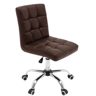 China Can Be Customized Mid Back Home Office Office Swivel Adjustable Computer Chair PU Leather Armless Task for sale