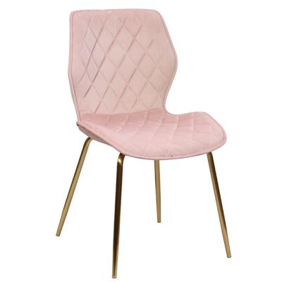 China CAN BE CUSTOMIZED Modern Velvet Gold Legs Comfortable DM Chair Diamond Quilting Dining Chair for sale