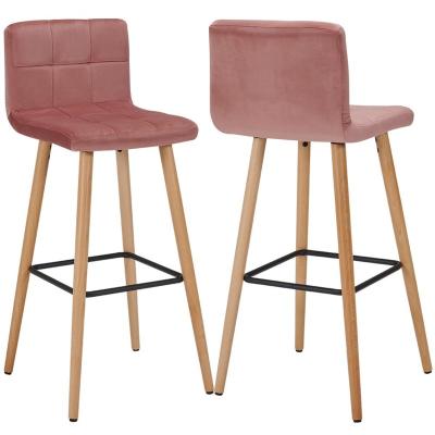 China Can Be Customized Fabric Cushion Wood Legs Bar Stool for sale