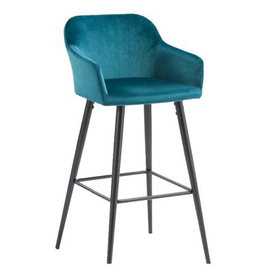 China Can Be Customized Seat Bar Chair Metal Legs Bar Stool Dining Room Furniture, Modern Dining Room Furniture Fabric Factory Wholesale Price Velvet for sale