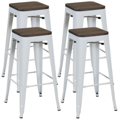 China High modern metal commercial bar stool with wood seat for sale