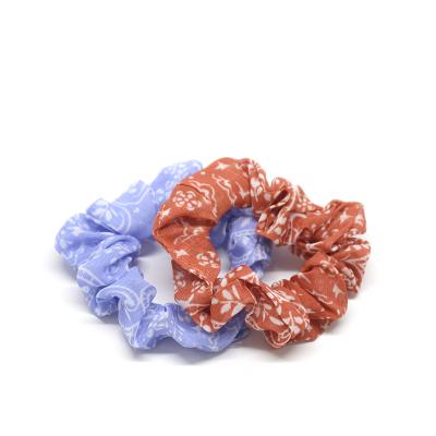 China 2021 Wholesale European and American Style Women's Elastic Hair Band Oversize Chiffon Tie Dye Soft Printing Scrunchies for Girl for sale