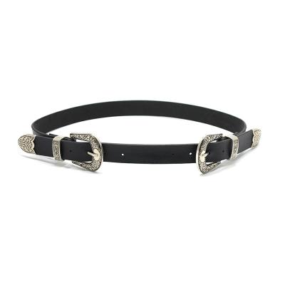 China Vintage Western Buckle Equestrian Stylish Retro Cowboy Women ALLOY Belt Boho Punk Leather Designer Belt for sale