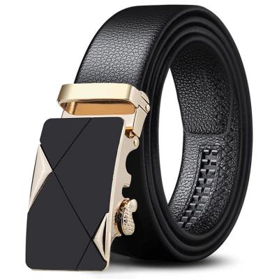 China ALLOY Custom Free Logo Mens Cowhide Leather Ratchet Mens Belt With Buckle Automatic Fashion Luxury Leather Belts For Men for sale