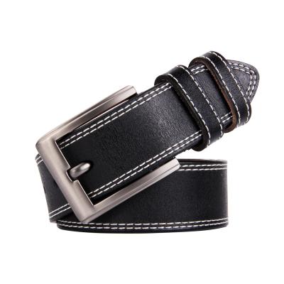 China ALLOY Custom Logo Men Genuine Cowhide Belt Leather Belts Pour Alloy Pin Buckle Fashion Belt For Men for sale