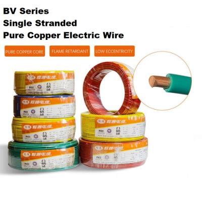 China High Temperature Resistance Customized 2.5mm/4mm/6mm/10mm PVC Wire And Cable Single Core Solid Copper Wire For Home Wiring for sale