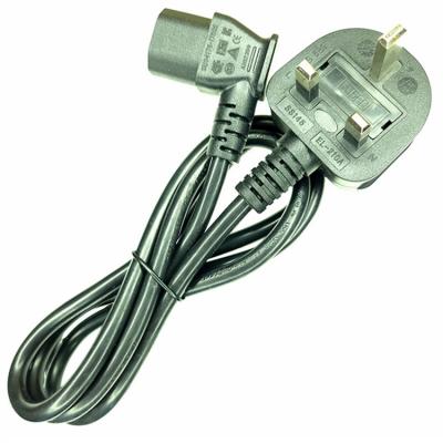 China Custom standard pure copper lead extension lead COMPUTER plug UK plug BS1363 vacuum cleaner power cord for sale