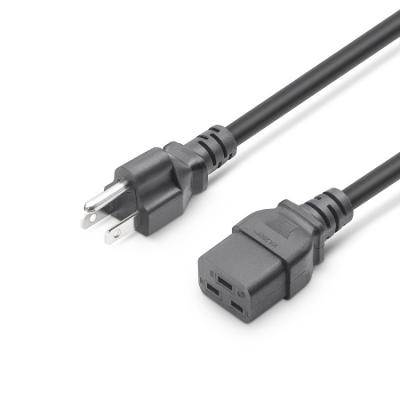 China COMPUTER US NEMA Plug To C19 Female Connector Power Cord Cables UPS / PDU Server Power Extension Cord for sale