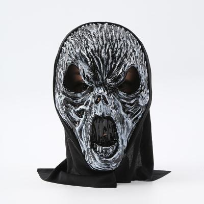 China Halloween Party Supplies 28*18.5*9CM PVC Halloween Masquerade Mask Mardi Gras Scary Skull Open Mouth Party Masks for sale