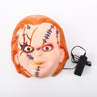 China Halloween Party Supplies New Funny Evil Doll Led Mask Halloween Party Atmosphere Atmosphere Sauce Luminous Cold Light Led Mask for sale