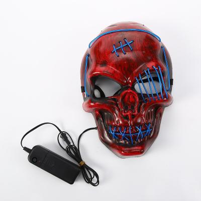 China Halloween Party Supplies LED Lighting Custom Plastic Masker Halloween Demon Slayer Mask Decoration Party Full Face Electroplating Mask for sale