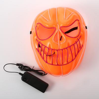 China Halloween Party Supplies Halloween Pumpkin Mask EL Flexible Wire LED Glowing Neon Holiday Lighting Mask For Carnival for sale